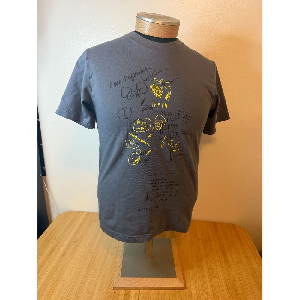 Uniqlo UT Archive Jean Michel Basquiat T Shirt Mens L Grey Crown Skull Tee